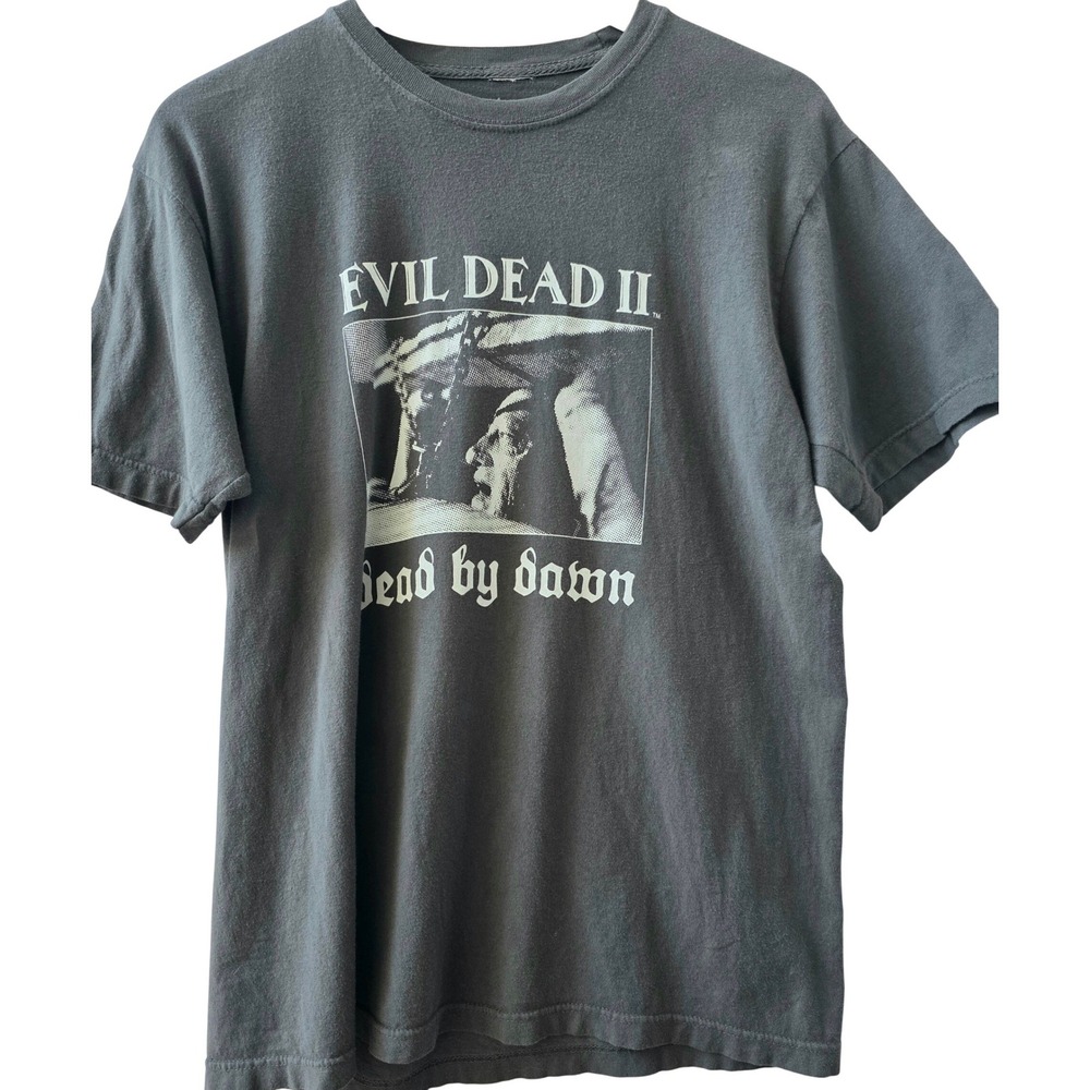 Evil Dead II Middle of Beyond Dead by Dawn Horror Graphic T- Shirt Grey Mens M